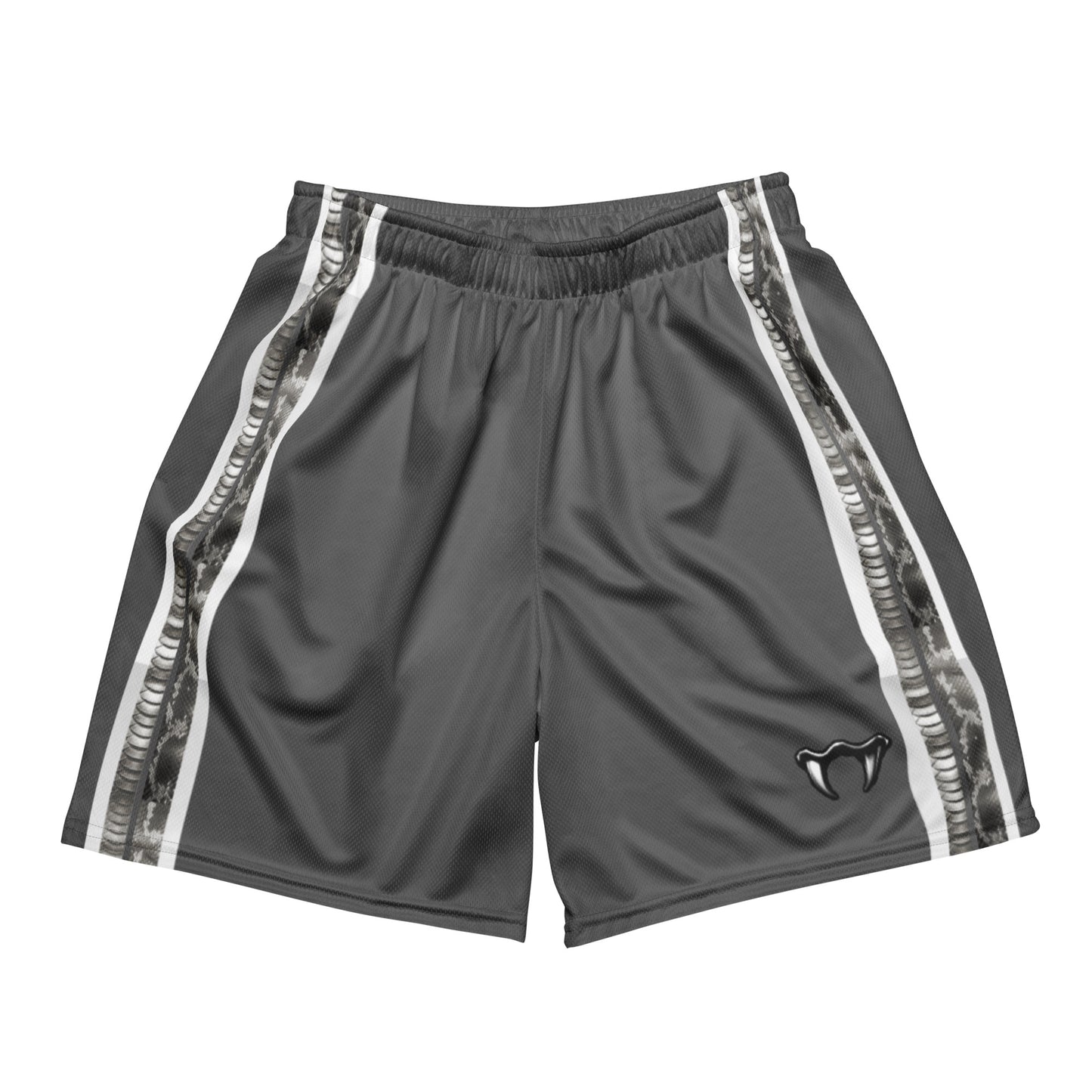 Unisex Grey & White Stripe mesh shorts