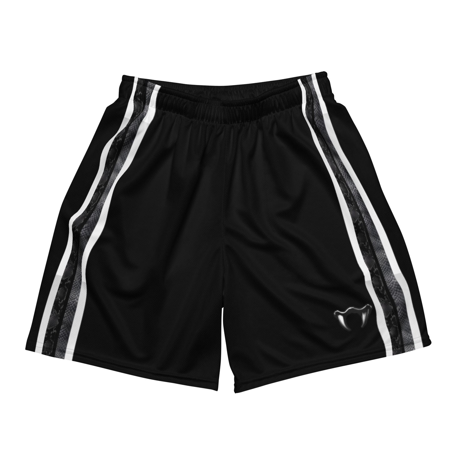 Unisex Black & White Stripe mesh shorts