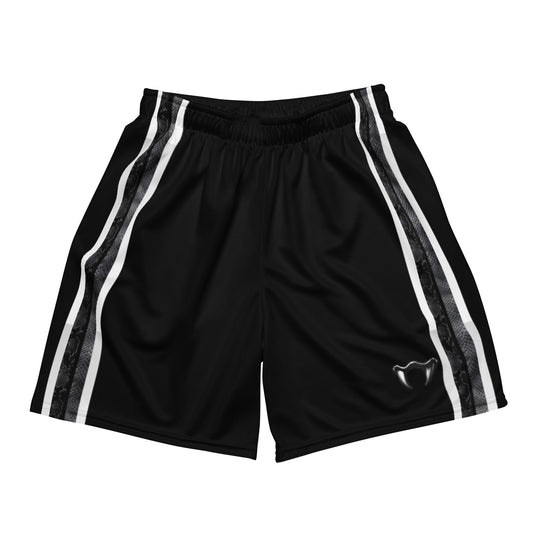 Unisex Black & White Stripe mesh shorts